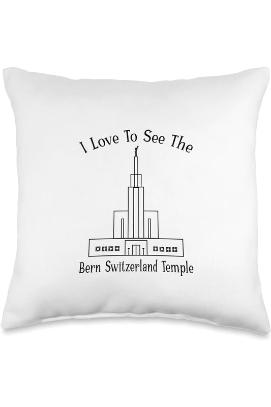 Bern Switzerland Temple Throw Pillows - Happy Style (English) US