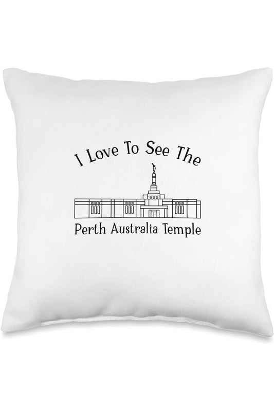 Perth Australia Temple Throw Pillows - Happy Style (English) US