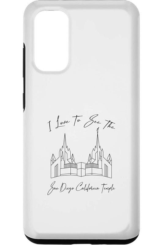 San Diego California Temple Samsung Phone Cases - Calligraphy Style (English) US