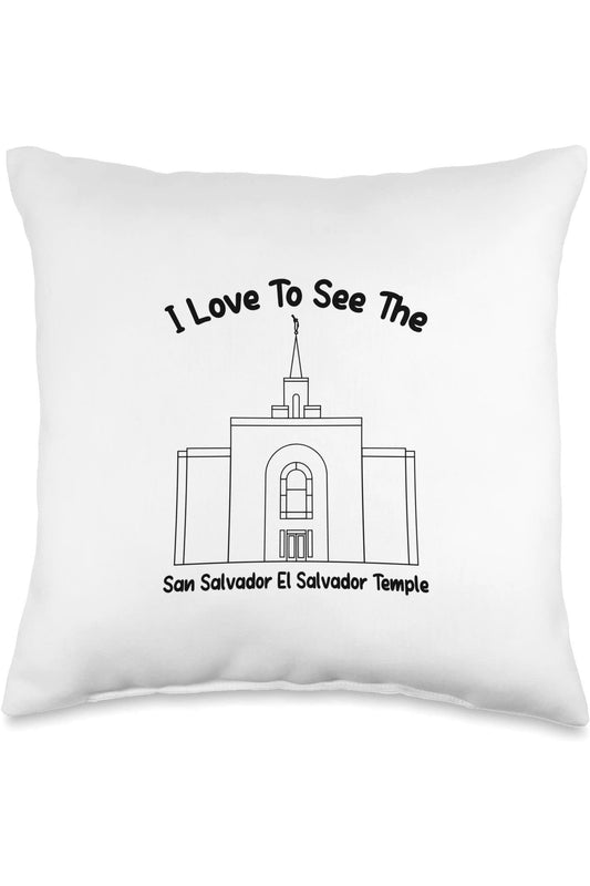 San Salvador El Salvador Temple Throw Pillows - Primary Style (English) US