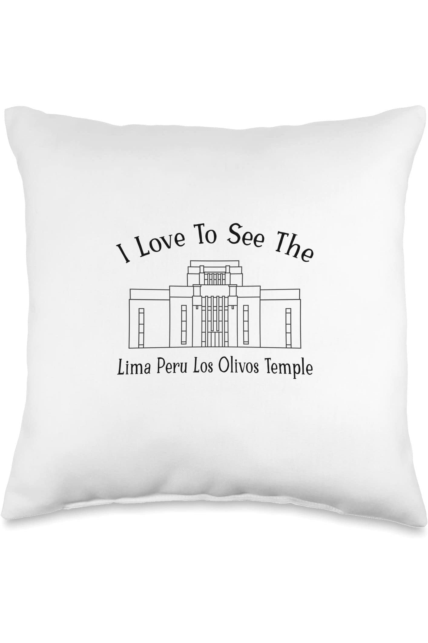 Lima Peru Los Olivos Temple Throw Pillows - Happy Style (English) US