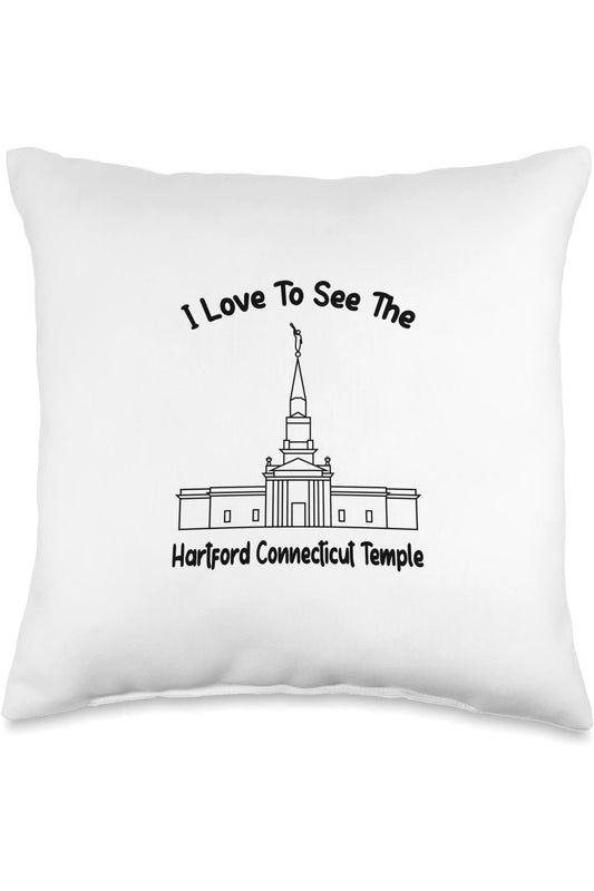 Hartford Connecticut Temple Throw Pillows - Primary Style (English) US