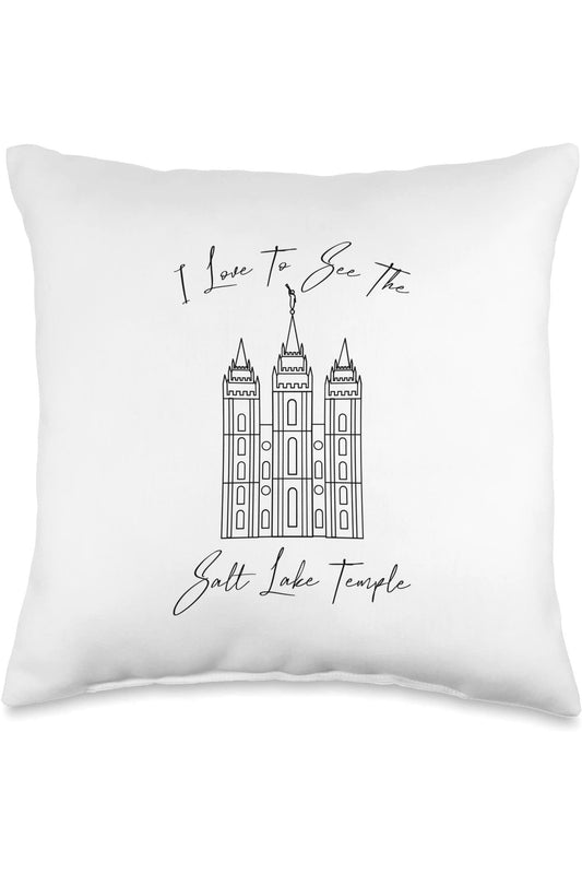 Salt Lake Temple Throw Pillows - Calligraphy Style (English) US