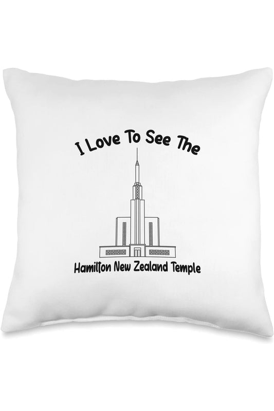 Hamilton New Zealand Temple Throw Pillows - Primary Style (English) US