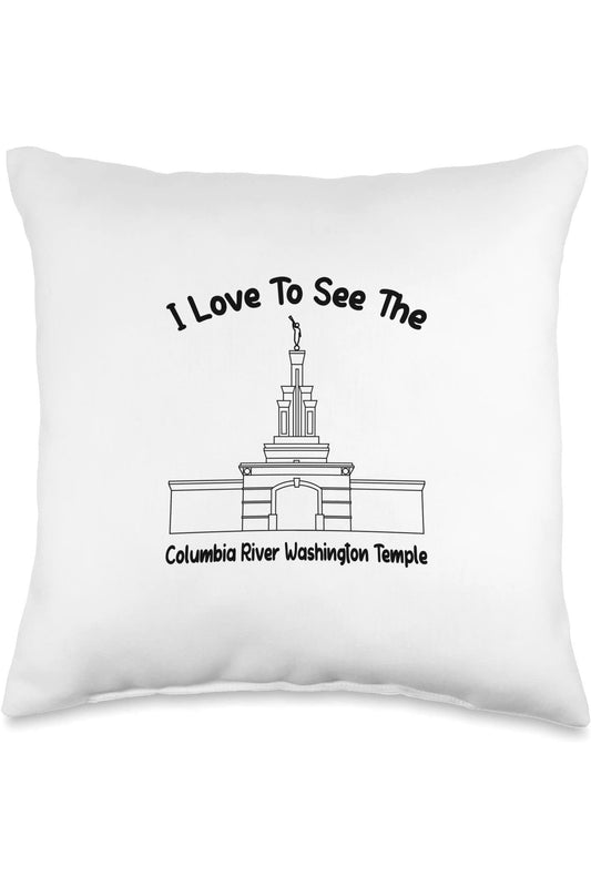 Columbia River Washington Temple Throw Pillows - Primary Style (English) US