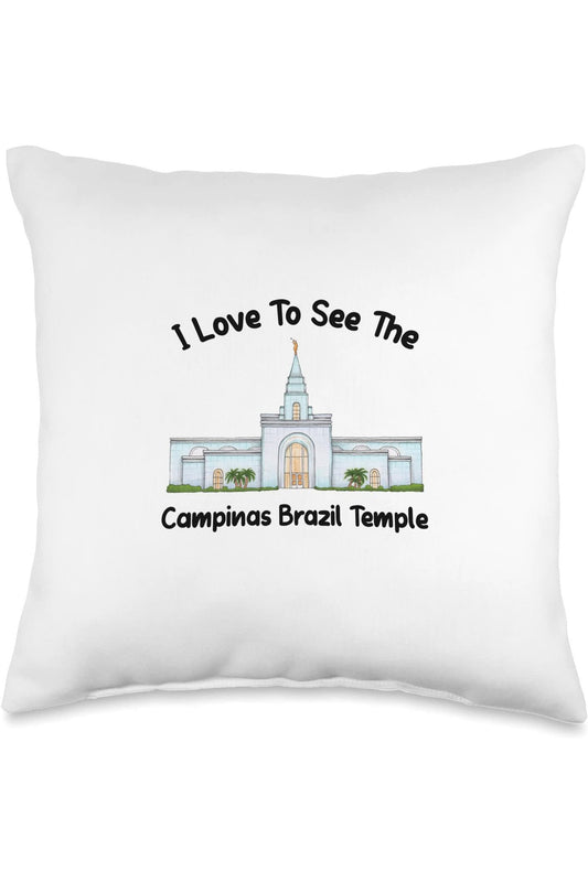 Campinas Brazil Temple Throw Pillows - Primary Style (English) US