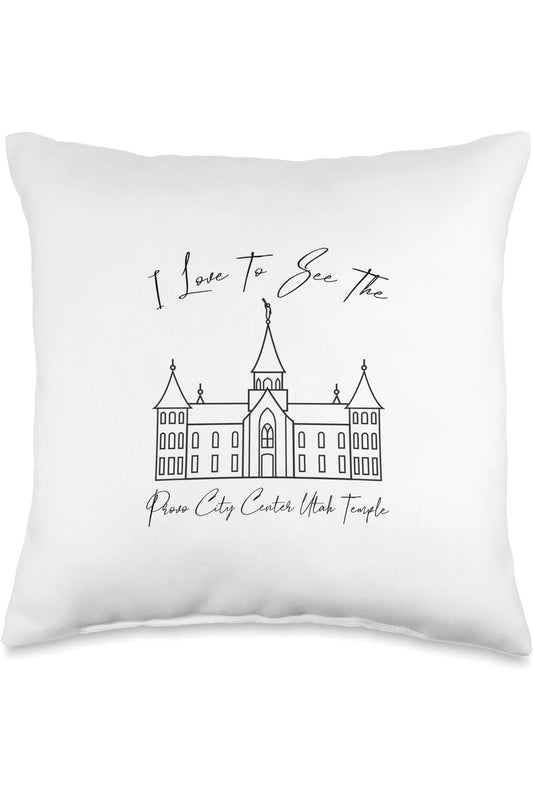 Provo City Center Utah Temple Throw Pillows - Calligraphy Style (English) US