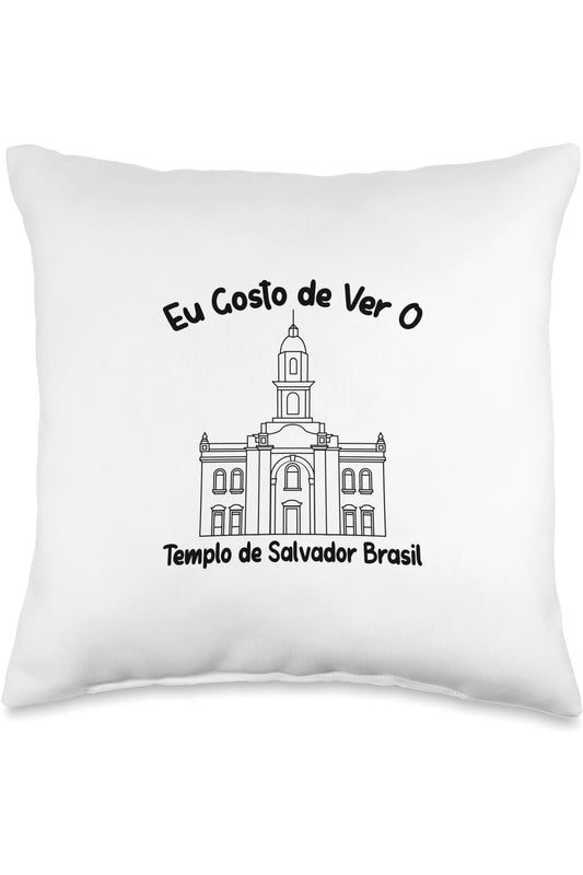 Salvador Brazil Temple Throw Pillows - Primary Style (Portuguese) US