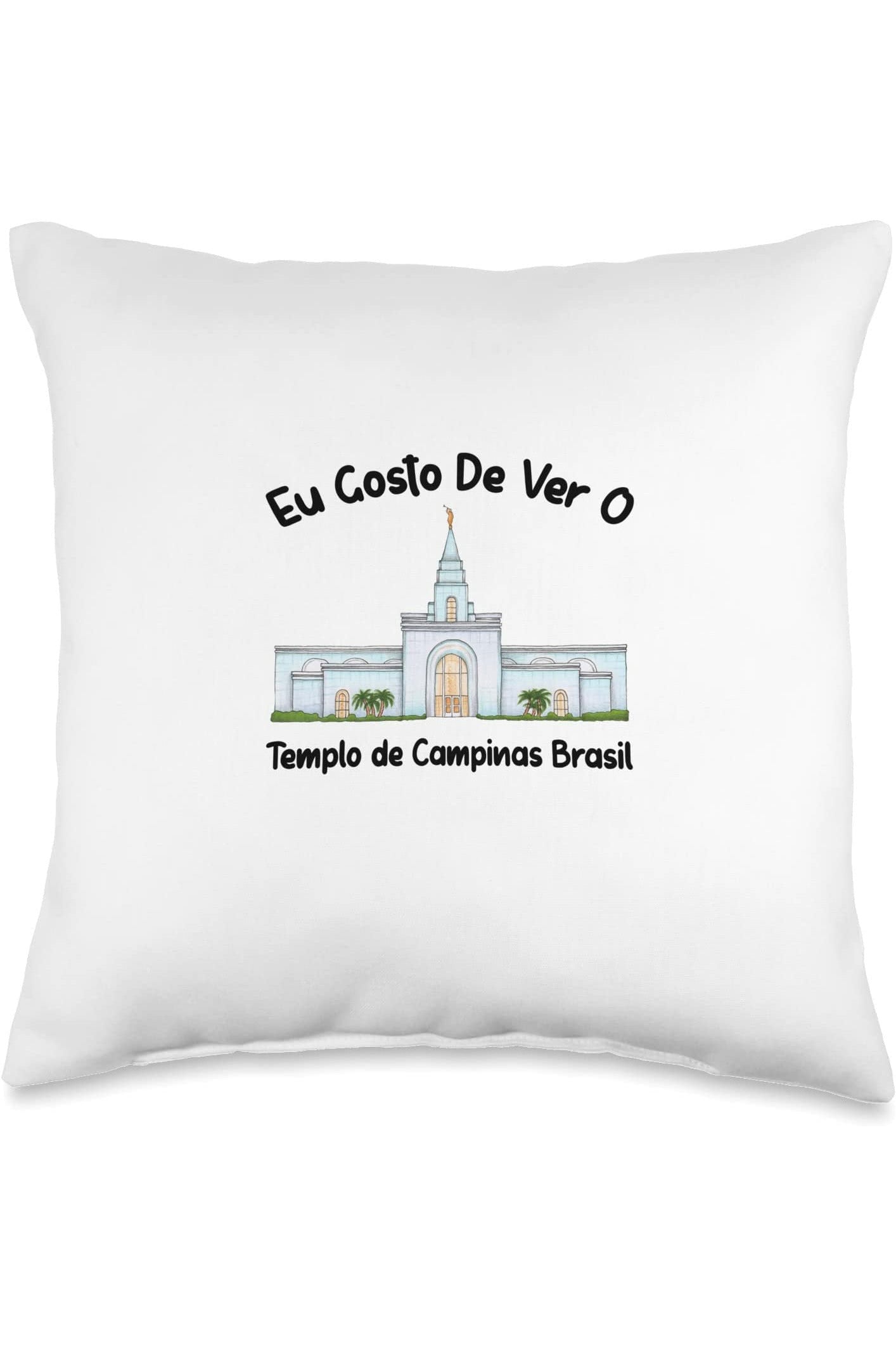 Templo de Manaus Brasil Throw Pillows - Primary Style (Portuguese) US