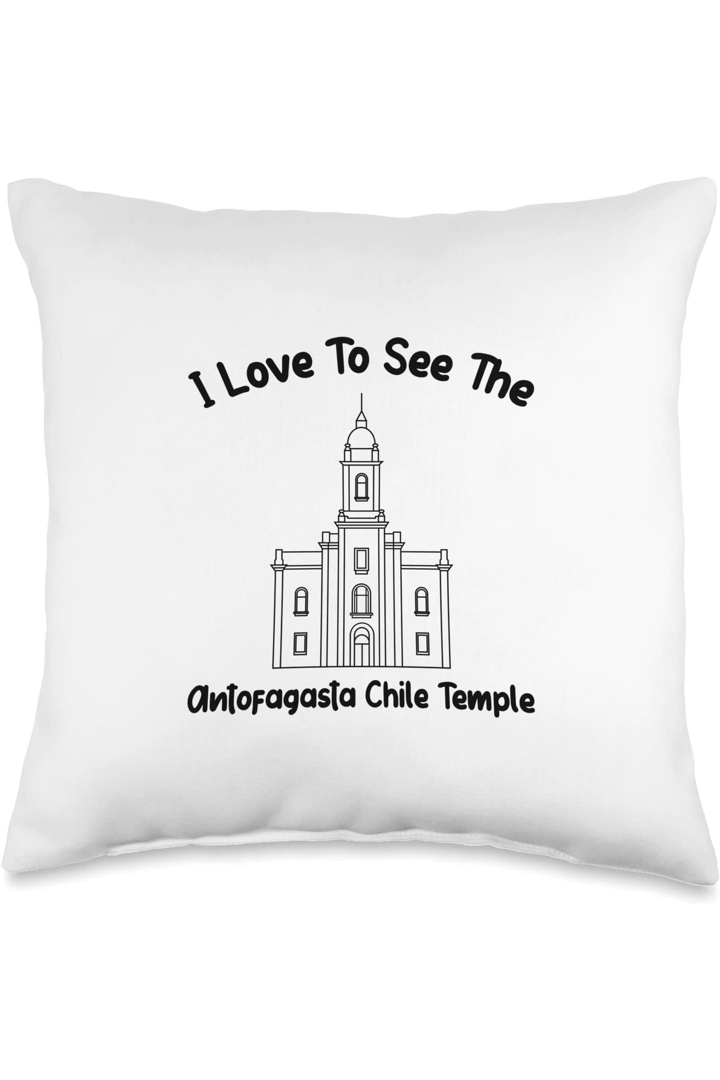 Antofagasta Chile Temple Throw Pillows - Primary Style (English) US