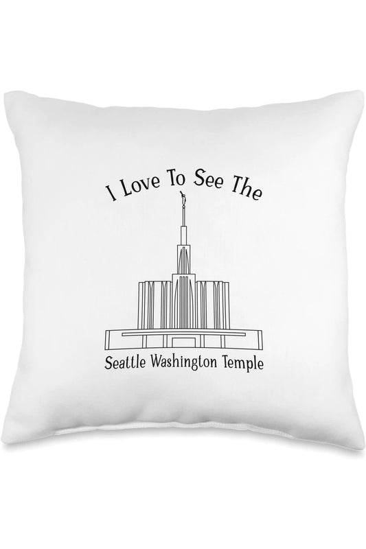 Seattle Washington Temple Throw Pillows - Happy Style (English) US