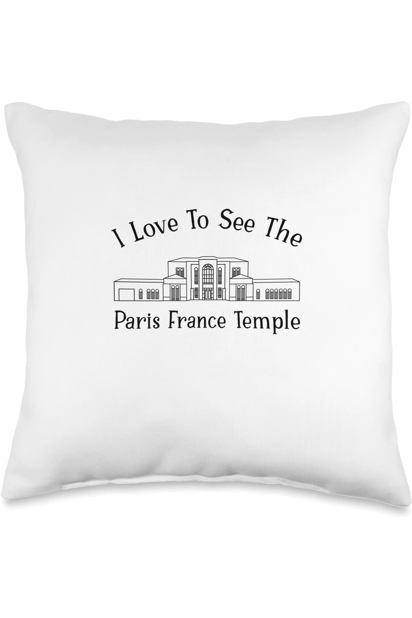 Paris France Temple Throw Pillows - Happy Style (English) US