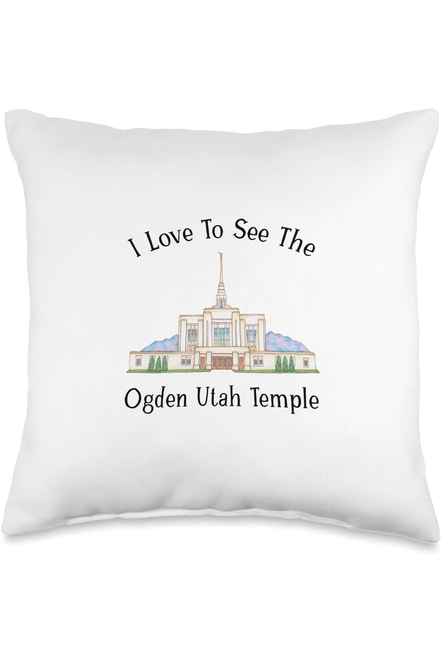 Ogden Utah Temple Throw Pillows - Happy Style (English) US