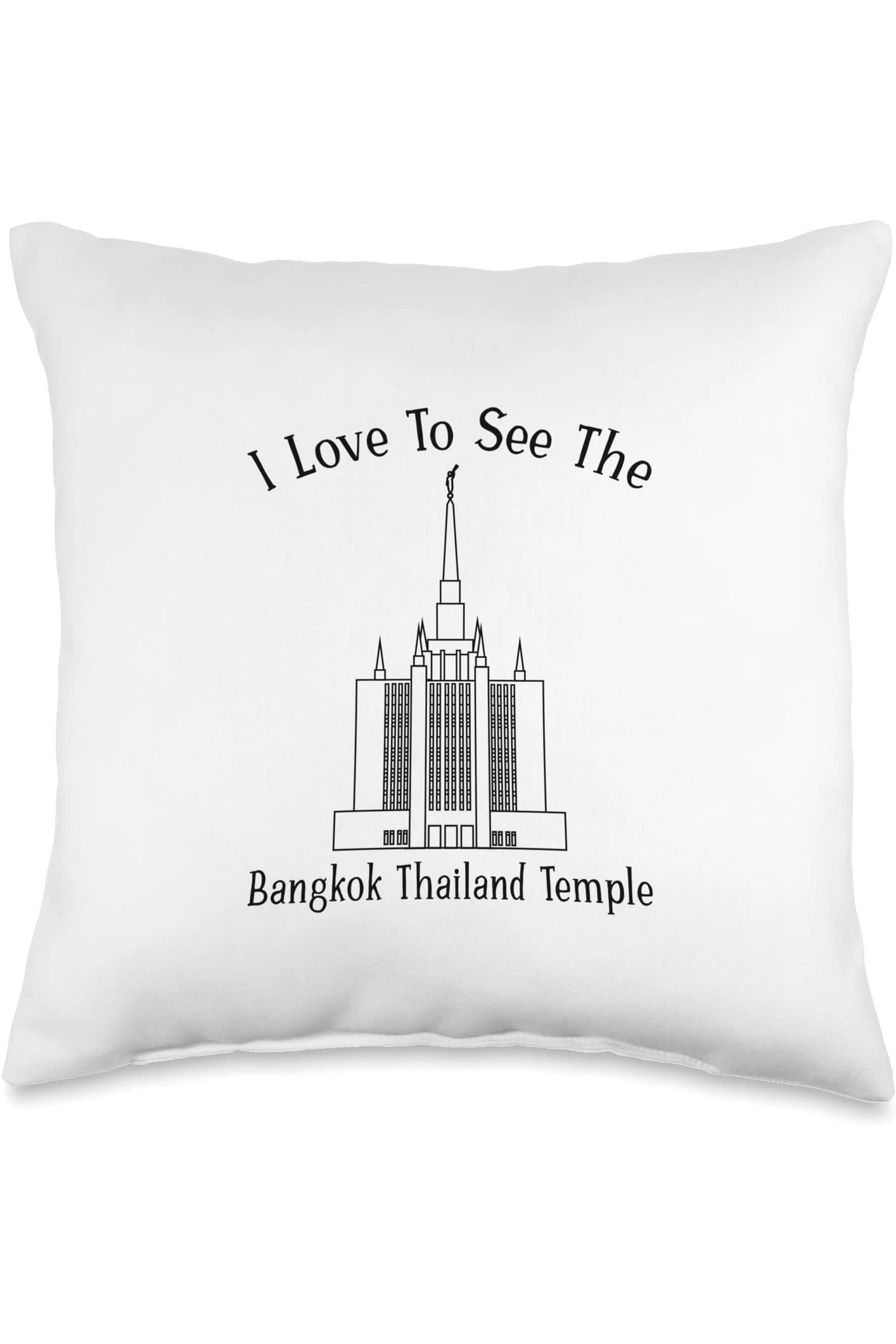 Bangkok Thailand Temple Throw Pillows - Happy Style (English) US