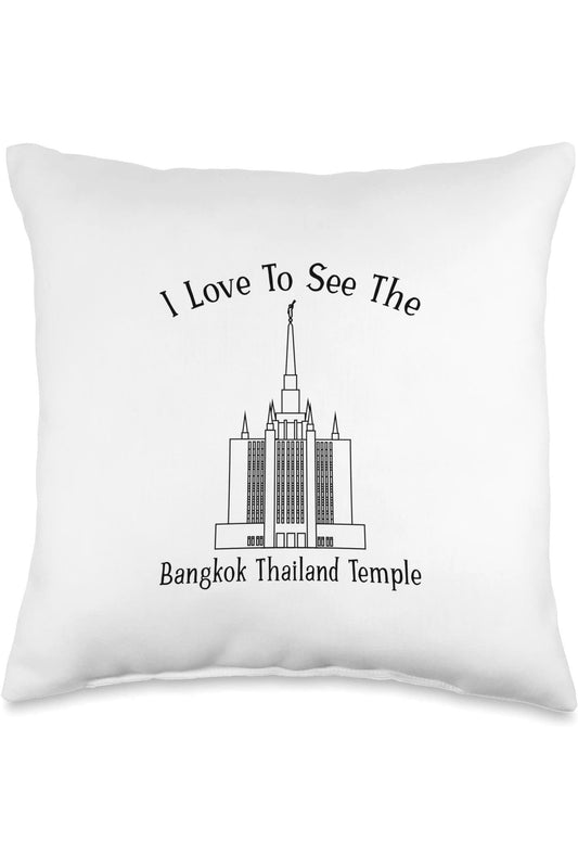 Bangkok Thailand Temple Throw Pillows - Happy Style (English) US