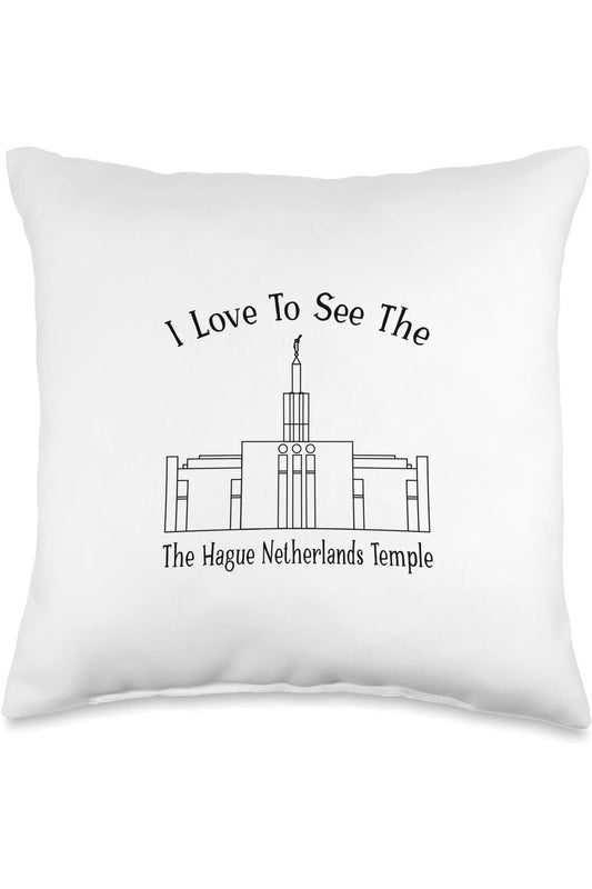 The Hague Netherlands Temple Throw Pillows - Happy Style (English) US
