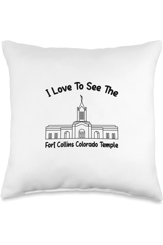 Fort Collins Colorado Temple Throw Pillows - Primary Style (English) US