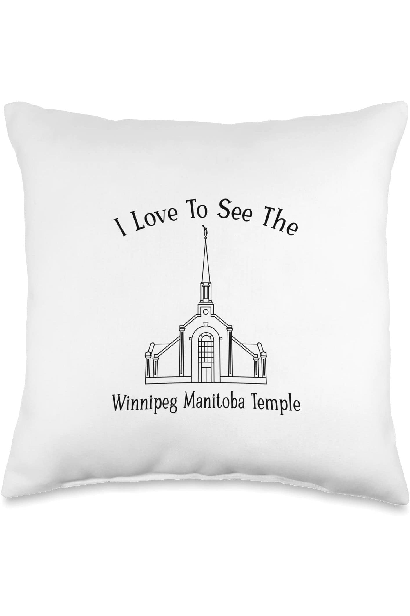Winnipeg Manitoba Temple Throw Pillows - Happy Style (English) US