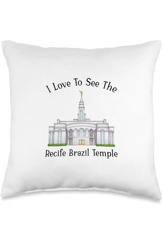 Recife Brazil Temple Throw Pillows - Happy Style (English) US