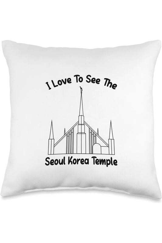 Seoul Korea Temple Throw Pillows - Primary Style (English) US