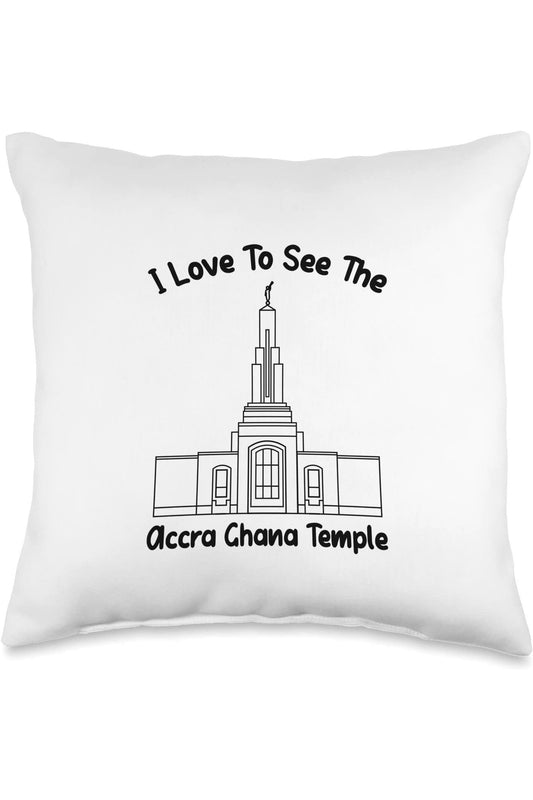 Accra Ghana Temple Throw Pillows - Primary Style (English) US