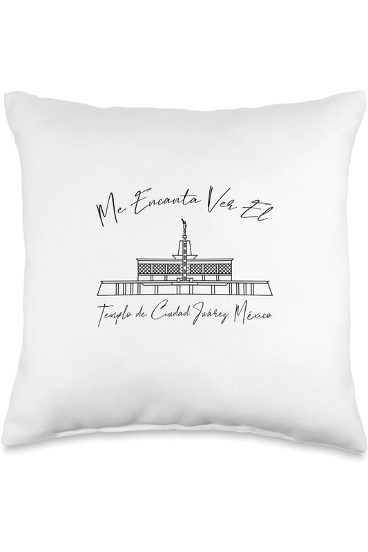 Mexico City Mexico Temple Throw Pillows - Calligraphy Style (Spanish) US
