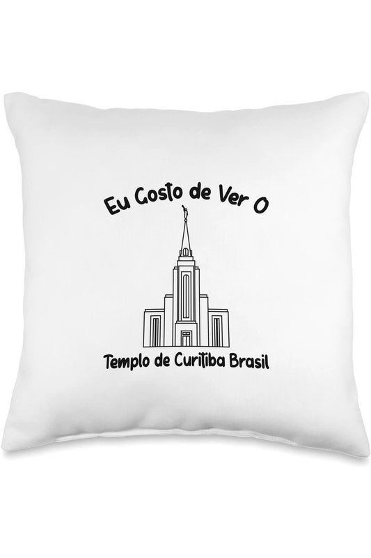 Curitiba Brazil Temple Throw Pillows - Primary Style (Portuguese) US