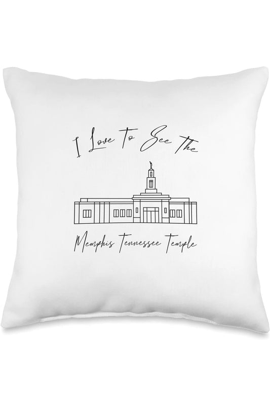 Memphis Tennessee Temple Throw Pillows - Calligraphy Style (English) US