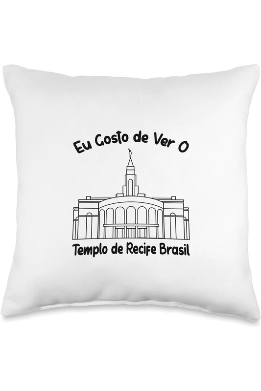 Recife Brazil Temple Throw Pillows - Primary Style (Portuguese) US