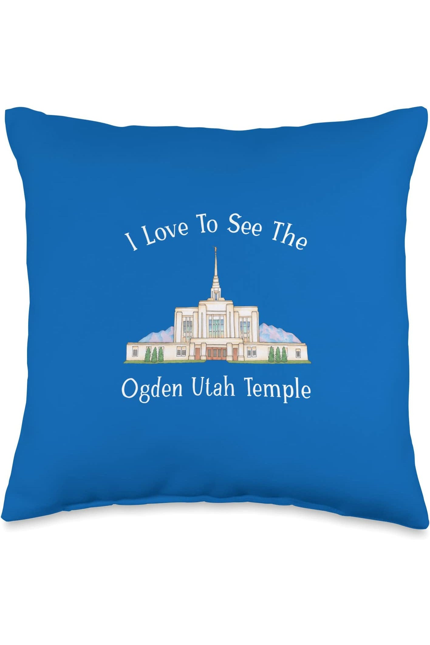 Ogden Utah Temple Throw Pillows - Happy Style (English) US