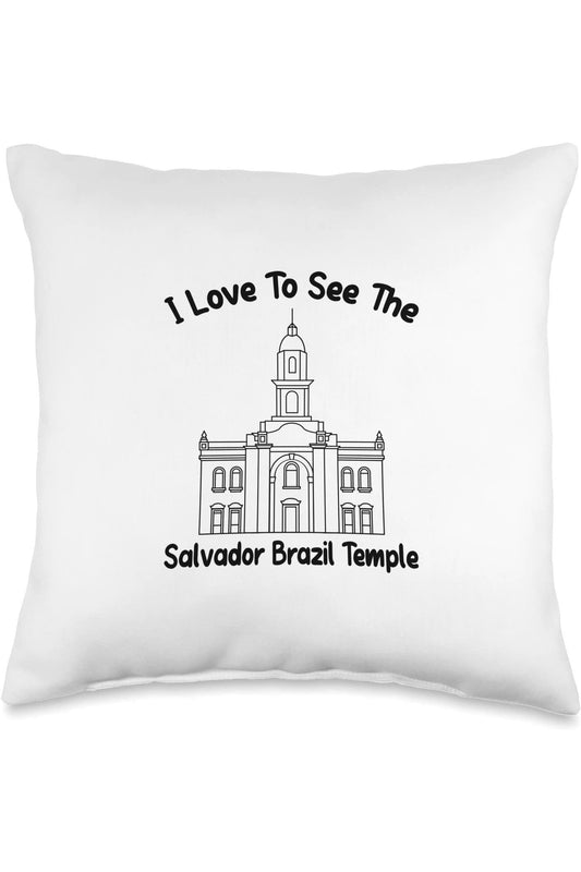 Salvador Brazil Temple Throw Pillows - Primary Style (English) US