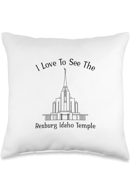 Rexburg Idaho Temple Throw Pillows - Happy Style (English) US