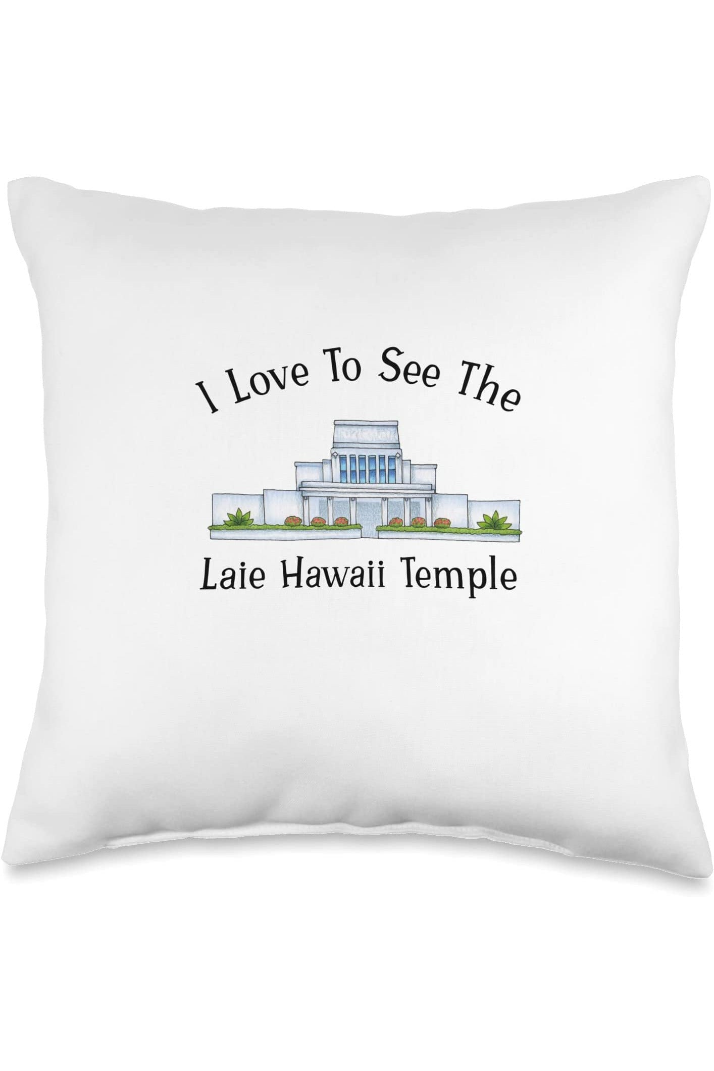 Laie Hawaii Temple Throw Pillows - Happy Style (English) US