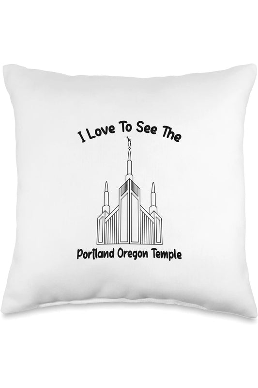 Portland Oregon Temple Throw Pillows - Primary Style (English) US