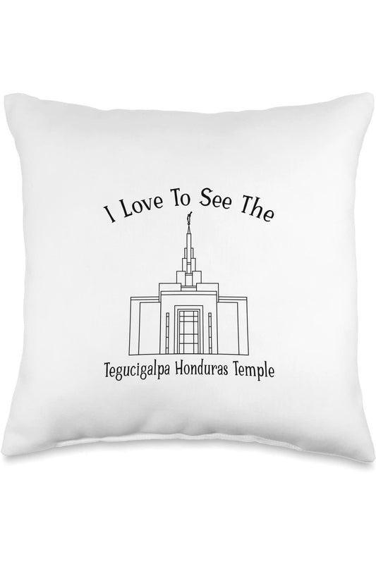 Tegucigalpa Honduras Temple Throw Pillows - Happy Style (English) US