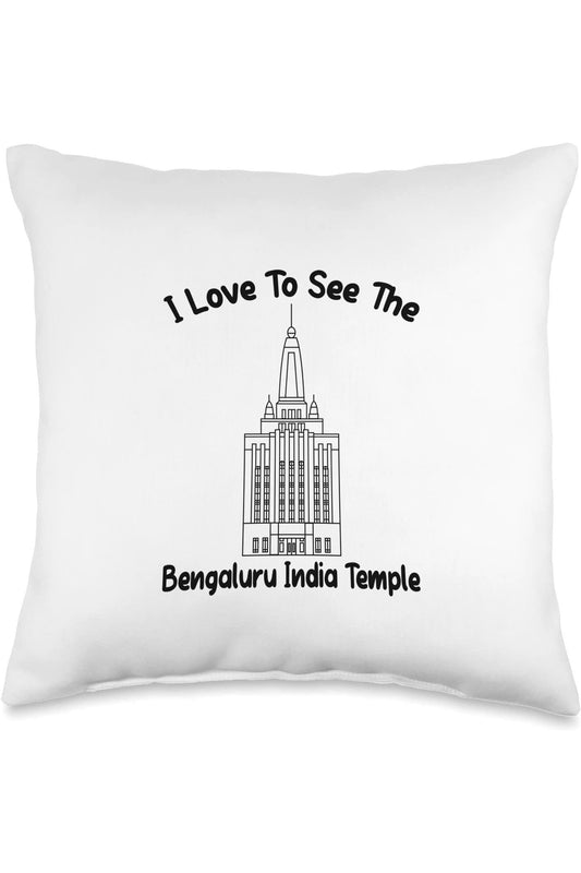 Bengaluru India Temple Throw Pillows - Primary Style (English) US