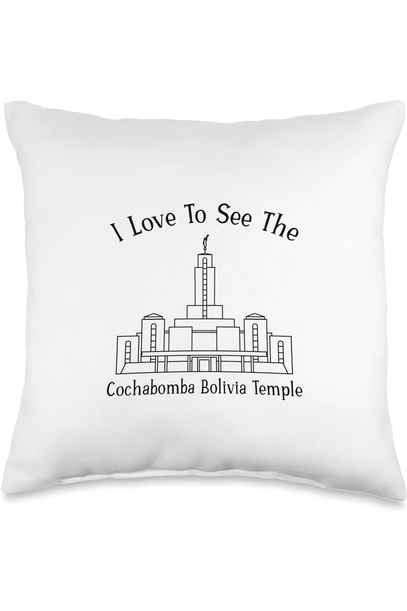 Cochabamba Bolivia Temple Throw Pillows - Happy Style (English) US