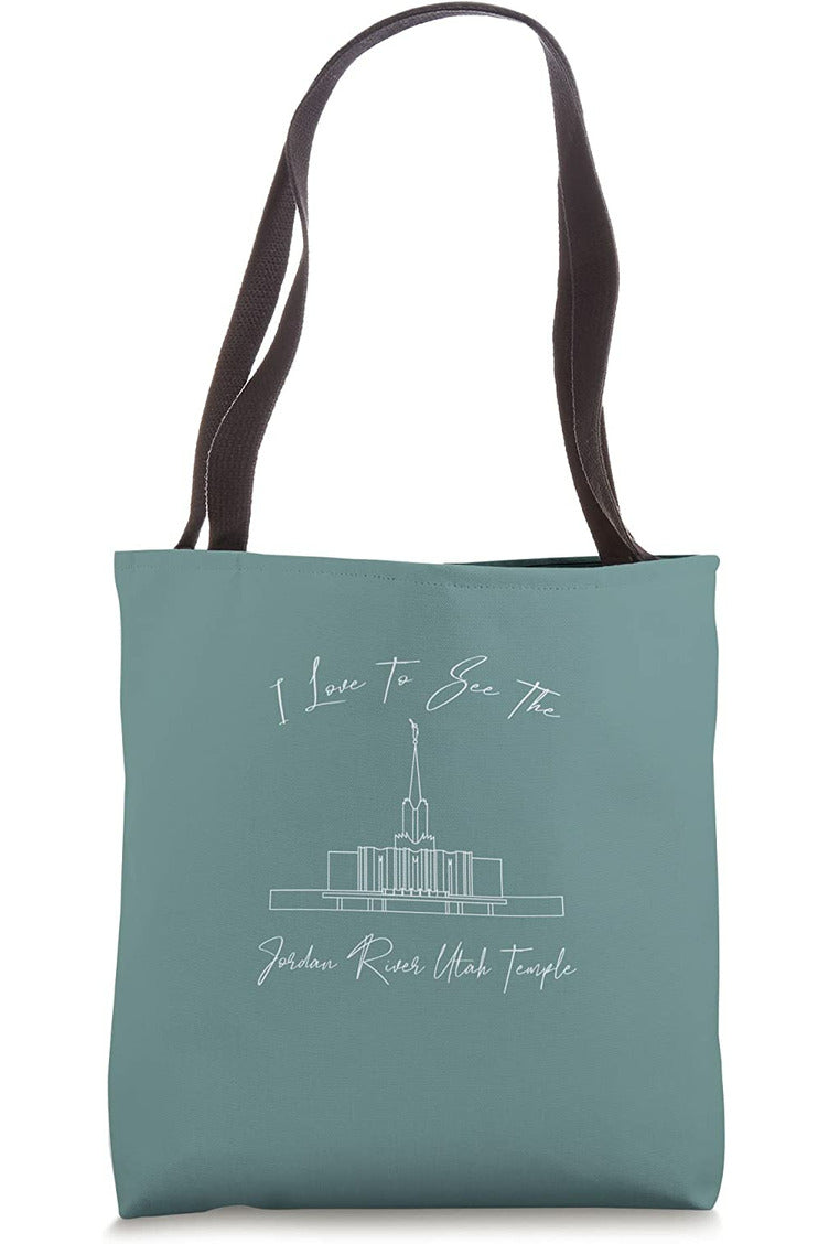 Jordan River Utah Temple Tote Bag - Calligraphy Style (English) US
