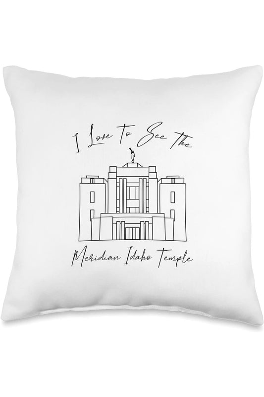 Meridian Idaho Temple Throw Pillows - Calligraphy Style (English) US