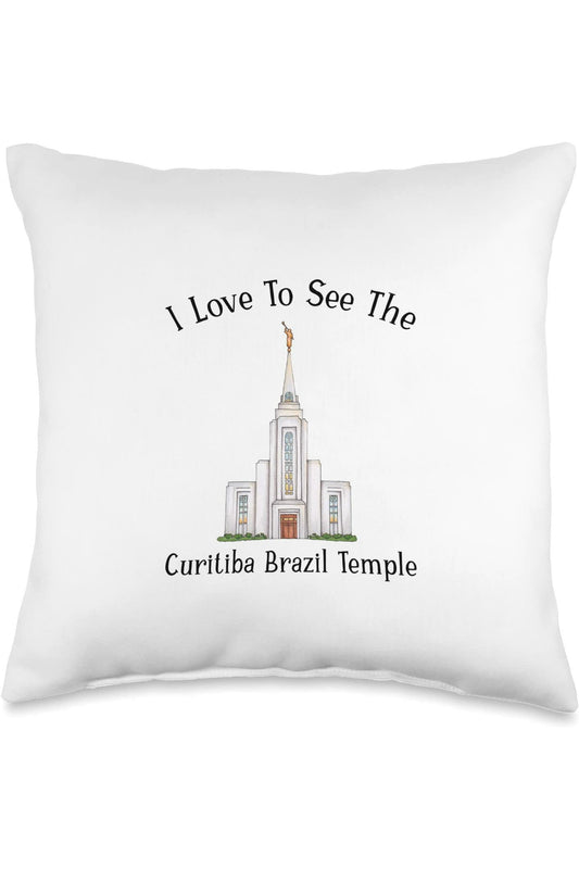Curitiba Brazil Temple Throw Pillows - Happy Style (English) US