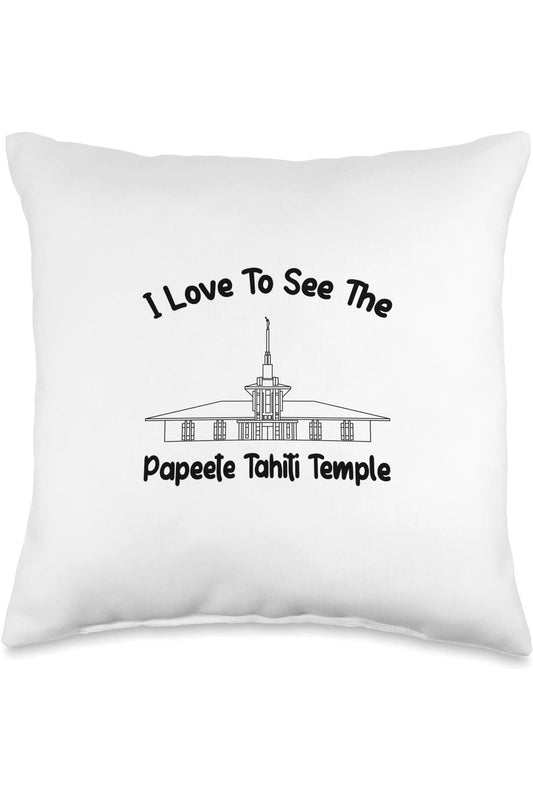 Papeete Tahiti Temple Throw Pillows - Primary Style (English) US
