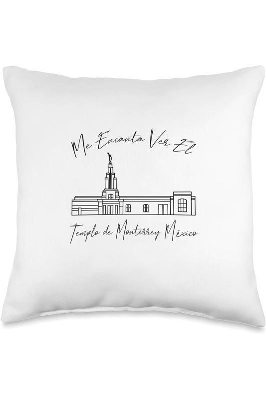 Monterrey Mexico Temple Throw Pillows - Calligraphy Style (Spanish) US
