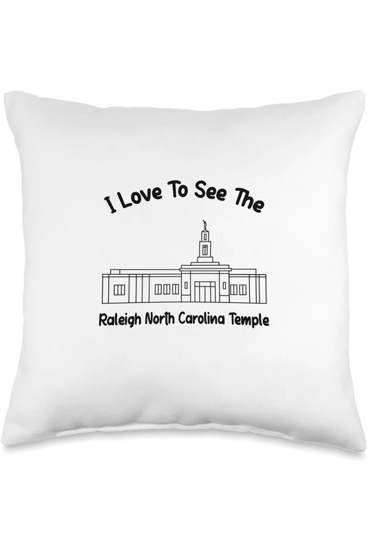 Raleigh North Carolina Temple Throw Pillows - Primary Style (English) US