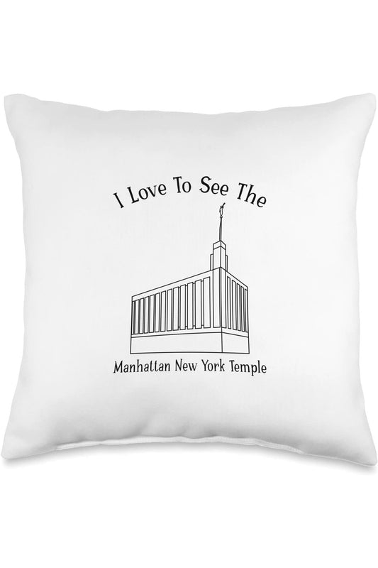 Manhattan New York Temple Throw Pillows - Happy Style (English) US