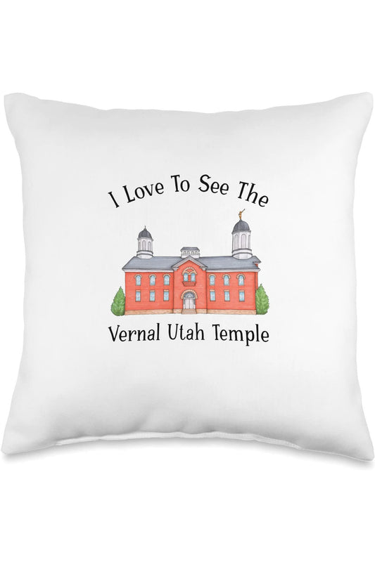 Vernal Utah Temple Throw Pillows - Happy Style (English) US