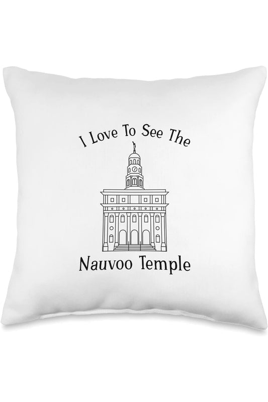 Nauvoo Illinois Temple Throw Pillows - Happy Style (English) US
