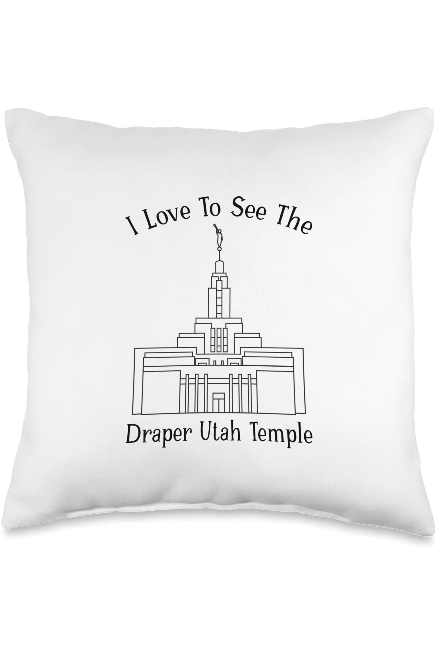 Draper Utah Temple Throw Pillows - Happy Style (English) US