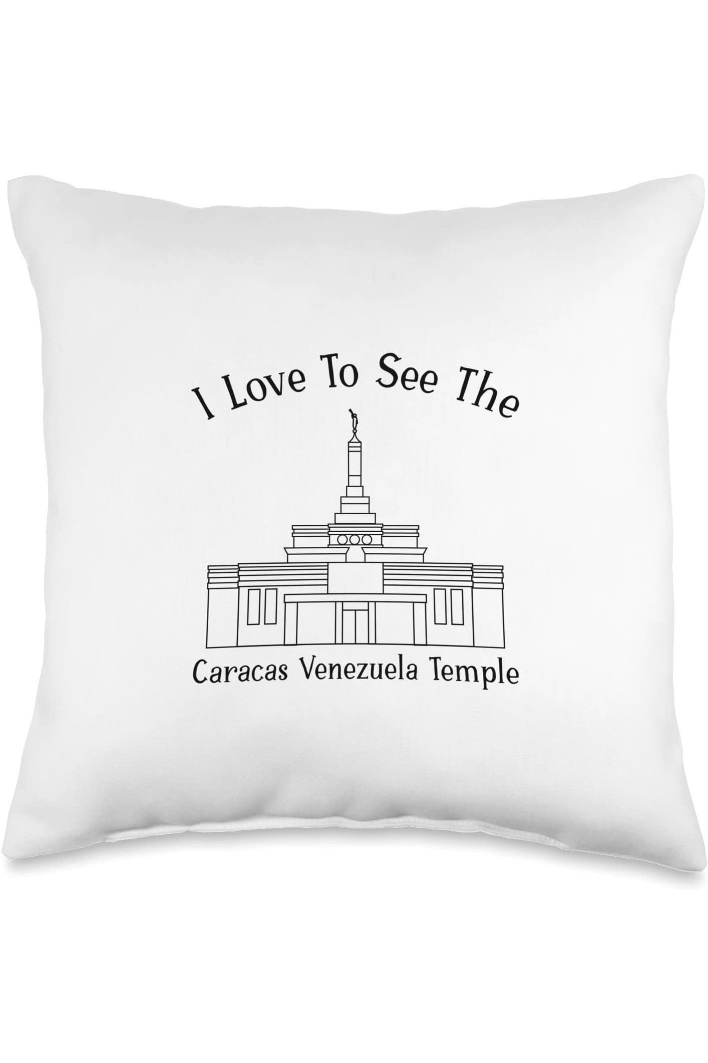 Caracas Venezuela Temple Throw Pillows - Happy Style (English) US
