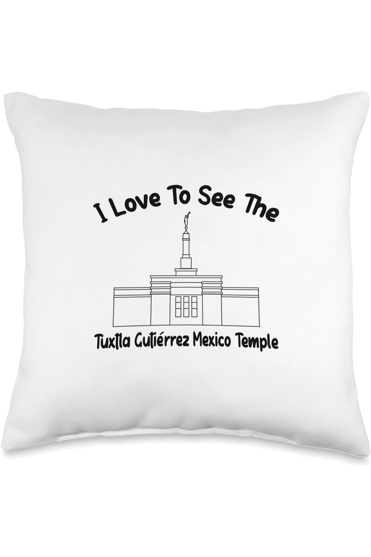 Tuxtla Gutierrez Mexico Temple Throw Pillows - Primary Style (English) US