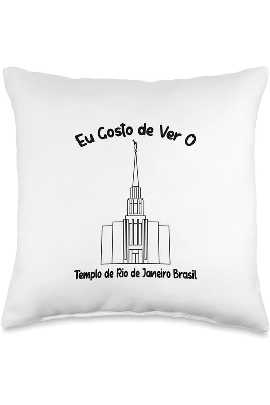 Rio de Janeiro Brazil Temple Throw Pillows - Primary Style (Portuguese) US